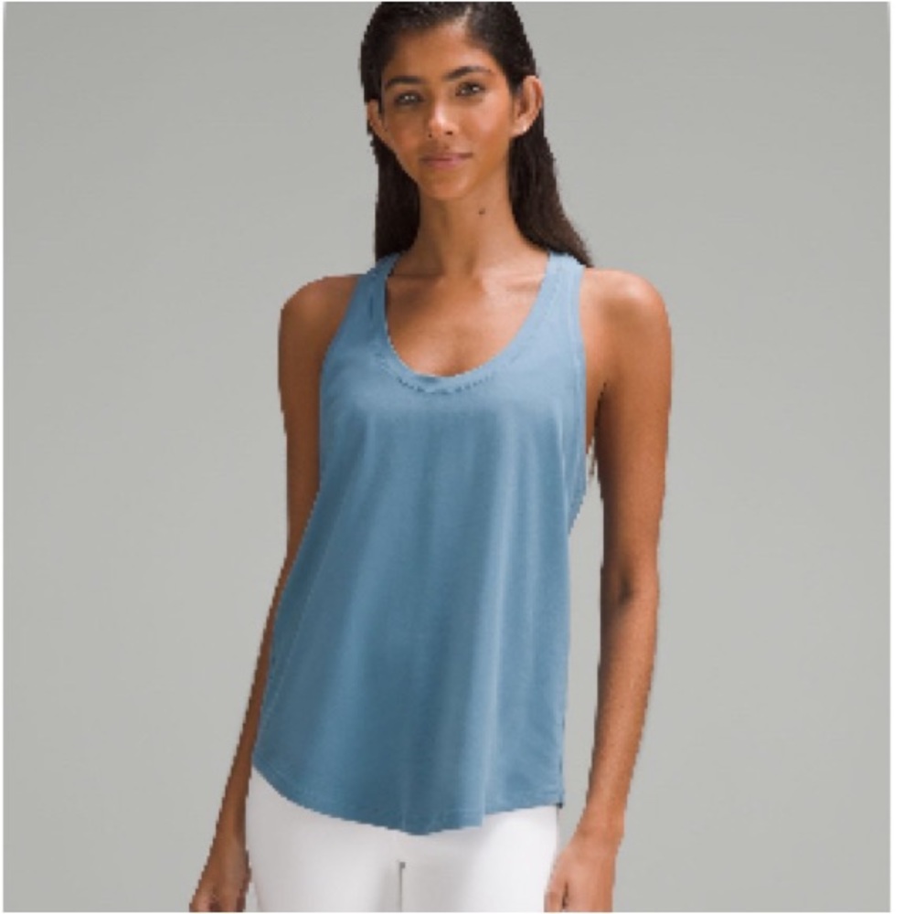Lululemon NWT Love Tank in Utility Blue Pima Cotton Athletic Top size 0